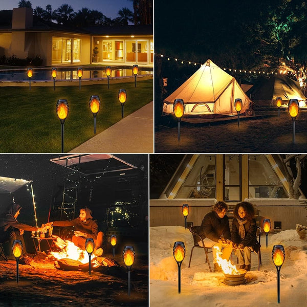 Lampă Solară LED cu Efect Realist de Flacǎrǎ